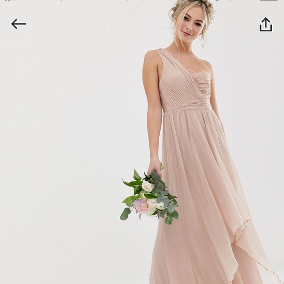 ASOS Dresses Nwt Blush Pink Oneshoulder Bridesmaids Dress Poshmark